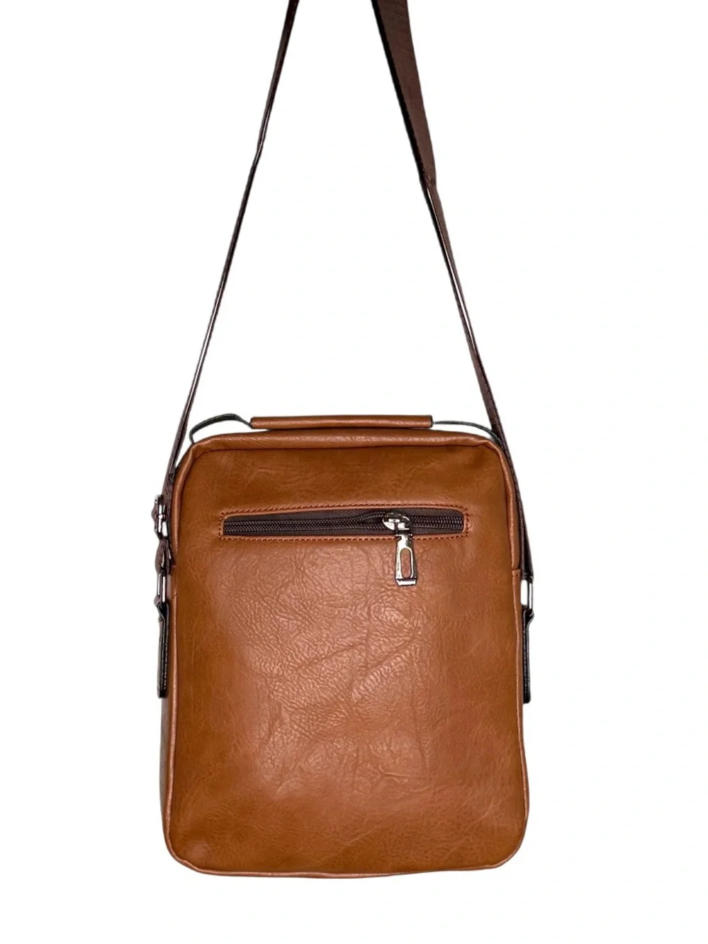 La Philipe Men’s Brown Vegan Leather Messenger/Travel Bag - NWT